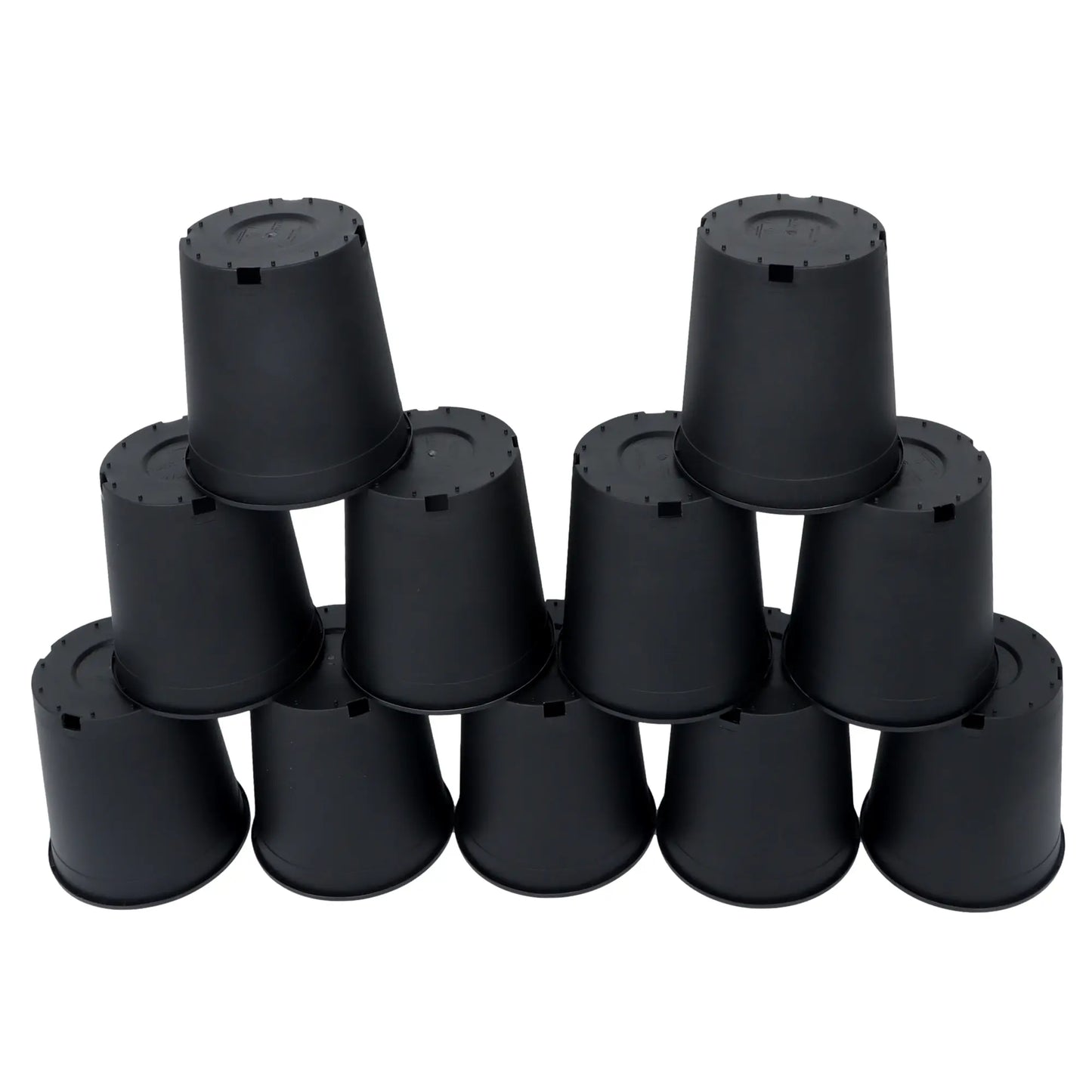 10PC Black Plastic Multi-Size Injection Mold Trade Gal Modern Plant Pots, Premium Weatherproof Outdoor-Planting Root Nursery Pots with Garden Accessories for Specialty Garden Tools